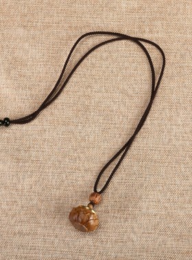 爆款复古檀木可打开香丸盒子项链简约百搭棉麻衣服气质民族风配饰