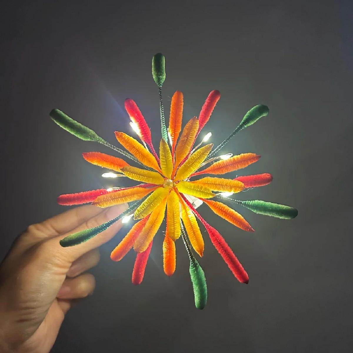 2026女款新年烟花扭扭发夹手工diy材料包跨摆摊夜市发光花束头饰,淘宝优惠券,粉丝福利购,淘宝优惠卷