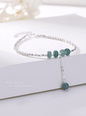 碎银翡翠手链S925银高级感手串国风小众轻奢设计款手链