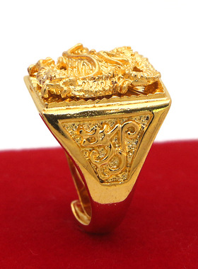 2025新款古法霸气高端龙纹男款可调大小表面镀金活口精致戒指指环