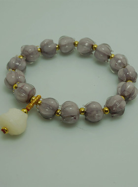 藏风馆寺庙系古法香灰琉璃手串 多宝彩色琉璃手链 本明年手串礼物