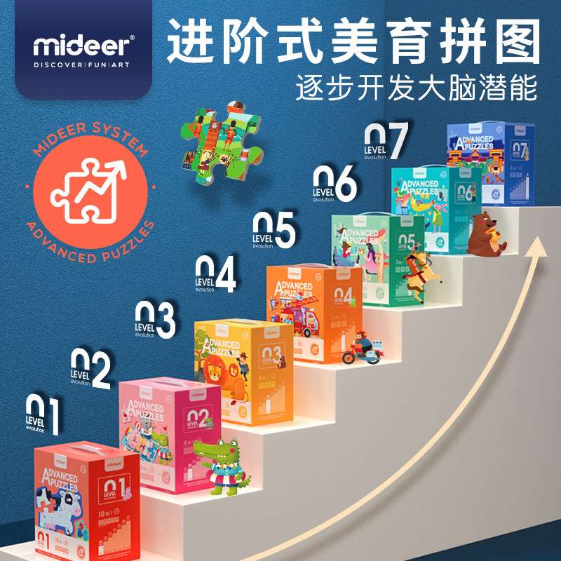 mideer弥鹿进阶益智大块宝宝岁拼图 巧智母婴拼图/拼板