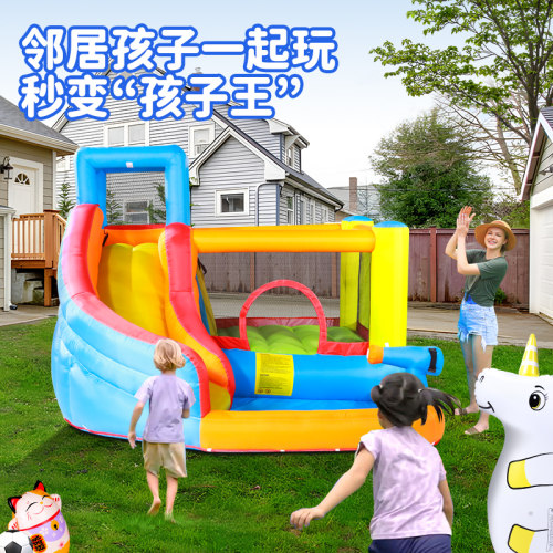 博士豚儿童充气城堡室内外大型公园蹦蹦跳床滑梯跳跃家用小游乐场 - 图2