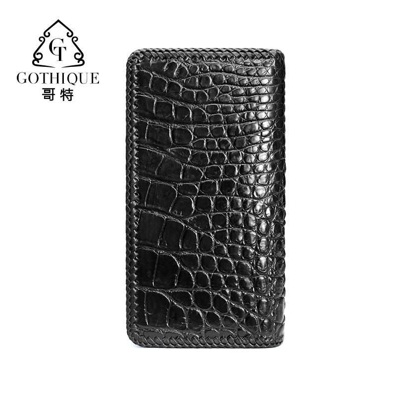 哥特泰国鳄鱼皮男士正品长款手拿包 哥特昊都钱包