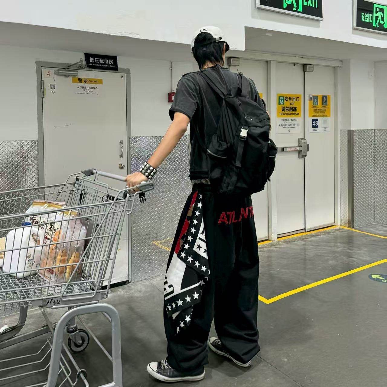 Mowalola LEARL 重磅天使战马刺绣束脚裤 Baggy 休闲阔腿运动卫裤,淘宝优惠券,粉丝福利购,淘宝优惠卷