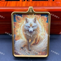 Pure Hand Painted Donka Pendant Gold Nine Tailed Fox White Fox Pendant Fox Pendant Fox Pendant