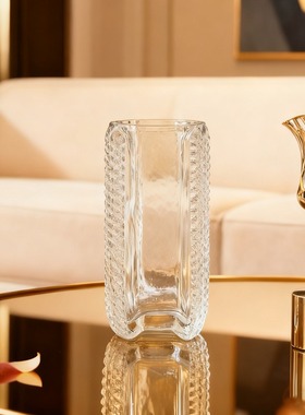 水晶玻璃花瓶创意艺术新居玄关客厅插花轻奢风高级感家居装饰摆件