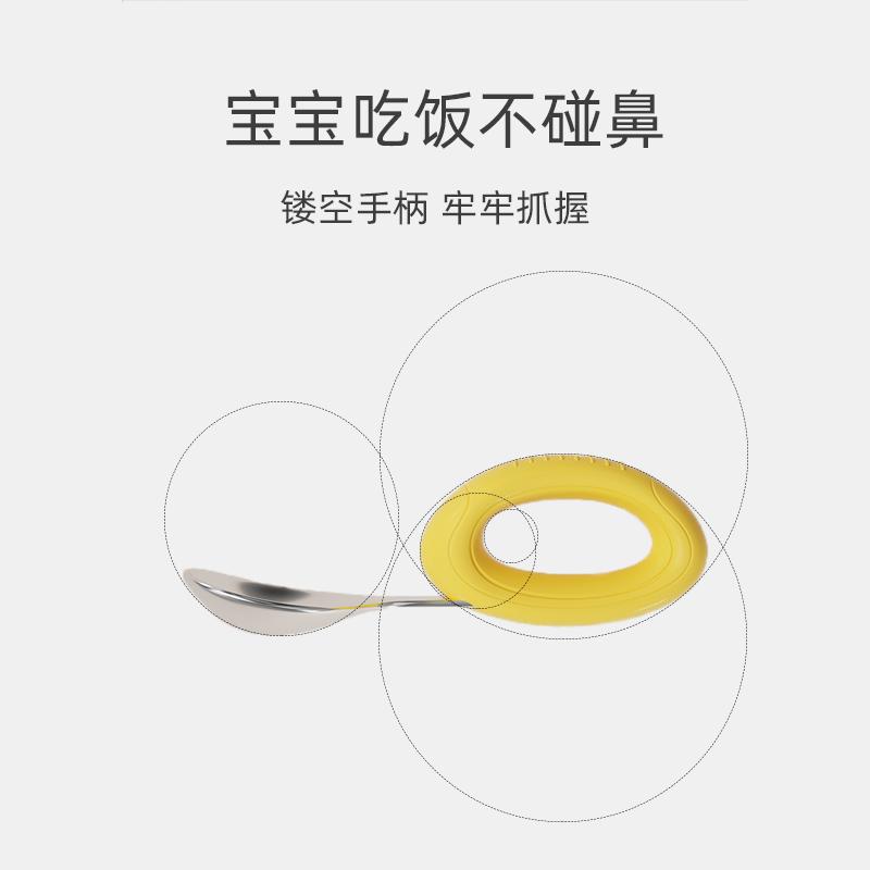 兔贝乐宝宝学吃饭训练勺子自主进食叉勺婴儿童吃饭辅食勺餐具套装