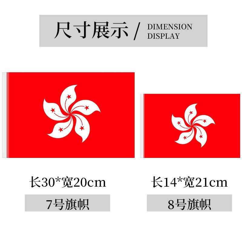 中国香港澳门手摇旗7号8号舞蹈小旗帜手持旗活动手拿旗子庆典旗帜 - 图0