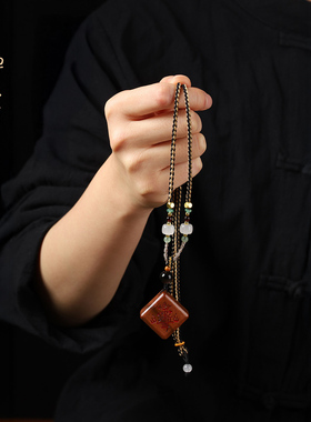 禅木匠雷击枣木紫微讳可调吊坠