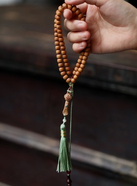 禅木匠印度老山檀香项链