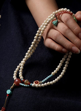 禅木匠原生态白玉菩提根手串