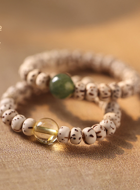 禅木匠星月菩提水晶手捻戒指