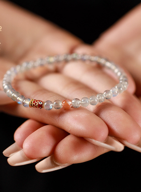 禅木匠月光石南红锦鲤手链