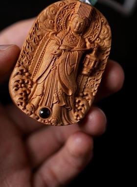 禅木匠老山檀妈祖吊坠项链