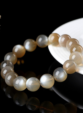 天然月光石手串奶茶月光单圈手链