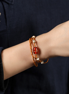 禅木匠橄榄核星月平安手链