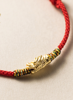 禅木匠925银金龙红绳手绳