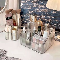 Net Red Containing box Desktop Cosmetic Pen Holder Makeup Containing Barrel Nordic Wind Transparent Trapezoidal Cosmetic Shelve