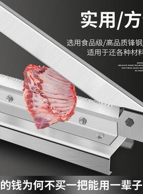 中药材切片机器n熟n阿胶糕手动切肉机刀片多功能家用铡刀切骨锰钢