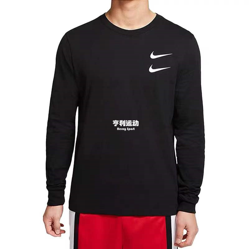 Nike/耐克 Swoosh情侣款双钩解构套头圆领长袖T恤卫衣 DB6156-图0