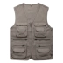 Mùa thu ngoài trời nhiều túi chụp ảnh vest cá vest nam vest mỏng phần dụng cụ cotton vest vest nam - Dệt kim Vest vest nam Dệt kim Vest