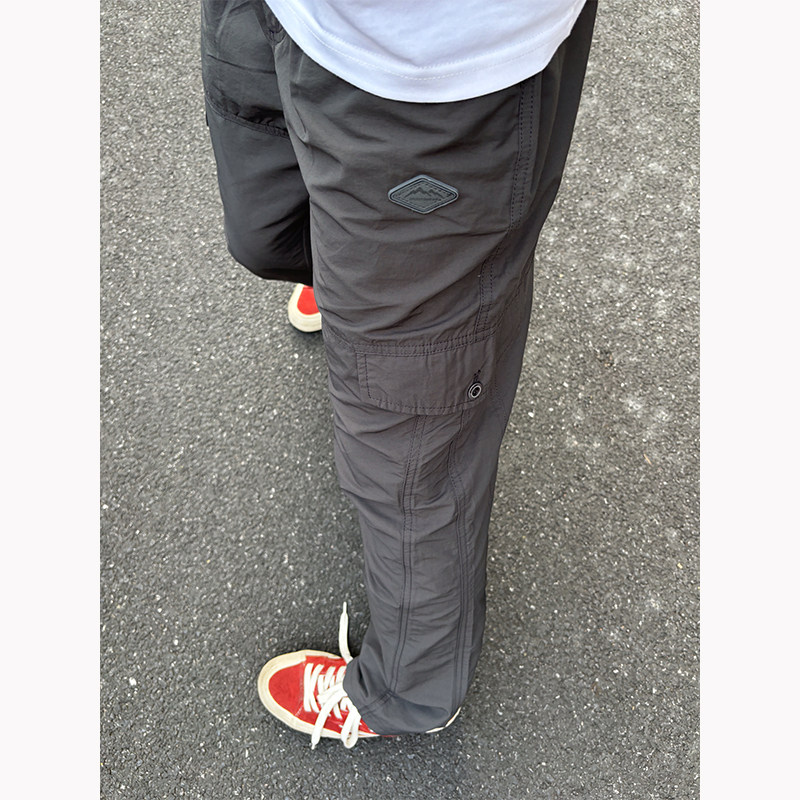 F2ocus灰色多口袋速干工装裤男款夏季冰丝凉感裤子直筒宽松休闲裤,淘宝优惠券,粉丝福利购,淘宝优惠卷