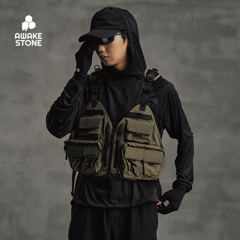 醒石四季可拆卸钓鱼马甲背心男女路亚飞钓溪流垂钓背包路亚马甲包 - 图1