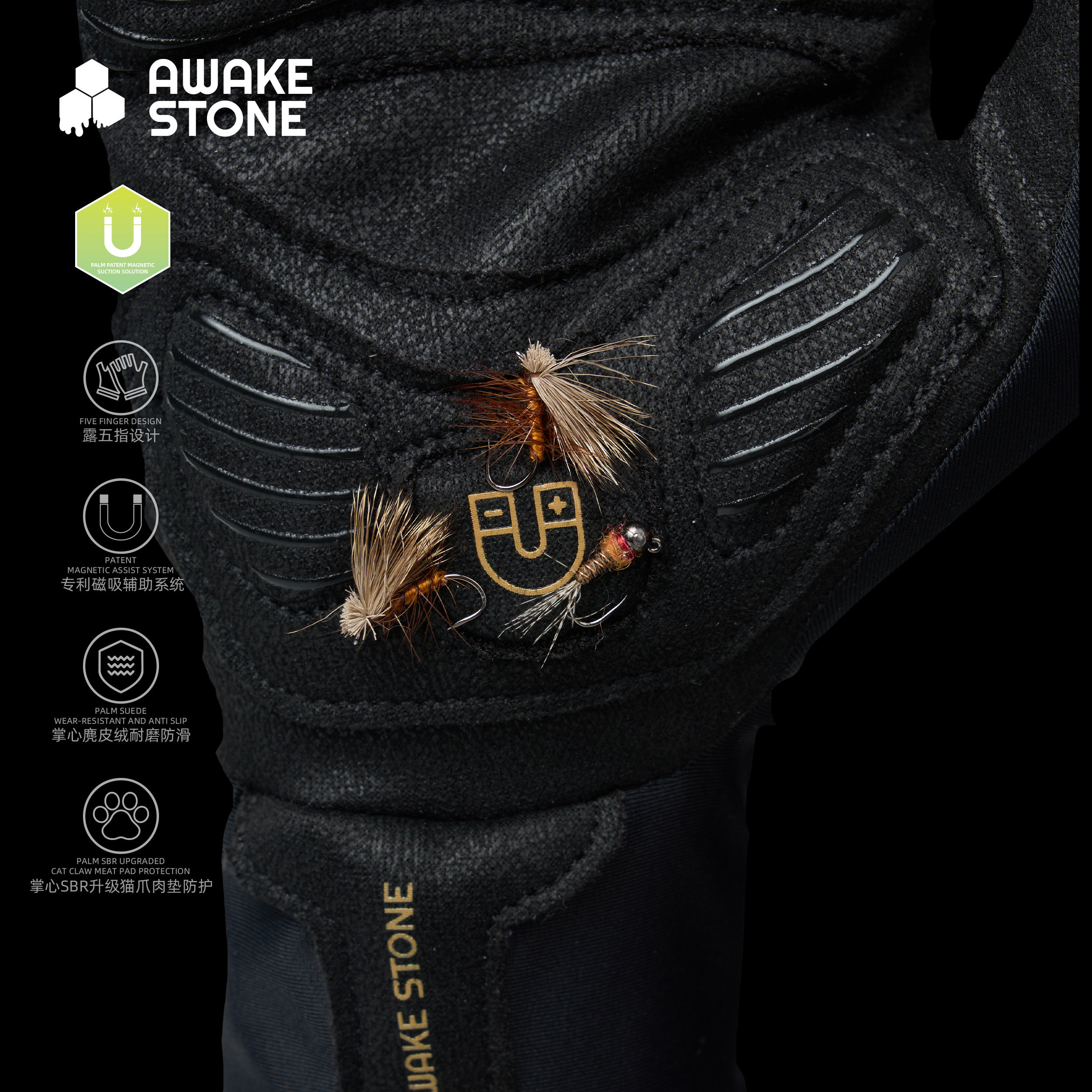 醒石户外2026新款磁吸钓鱼手套冬季防滑防晒露五指专用路亚手套,淘宝优惠券,粉丝福利购,淘宝优惠卷