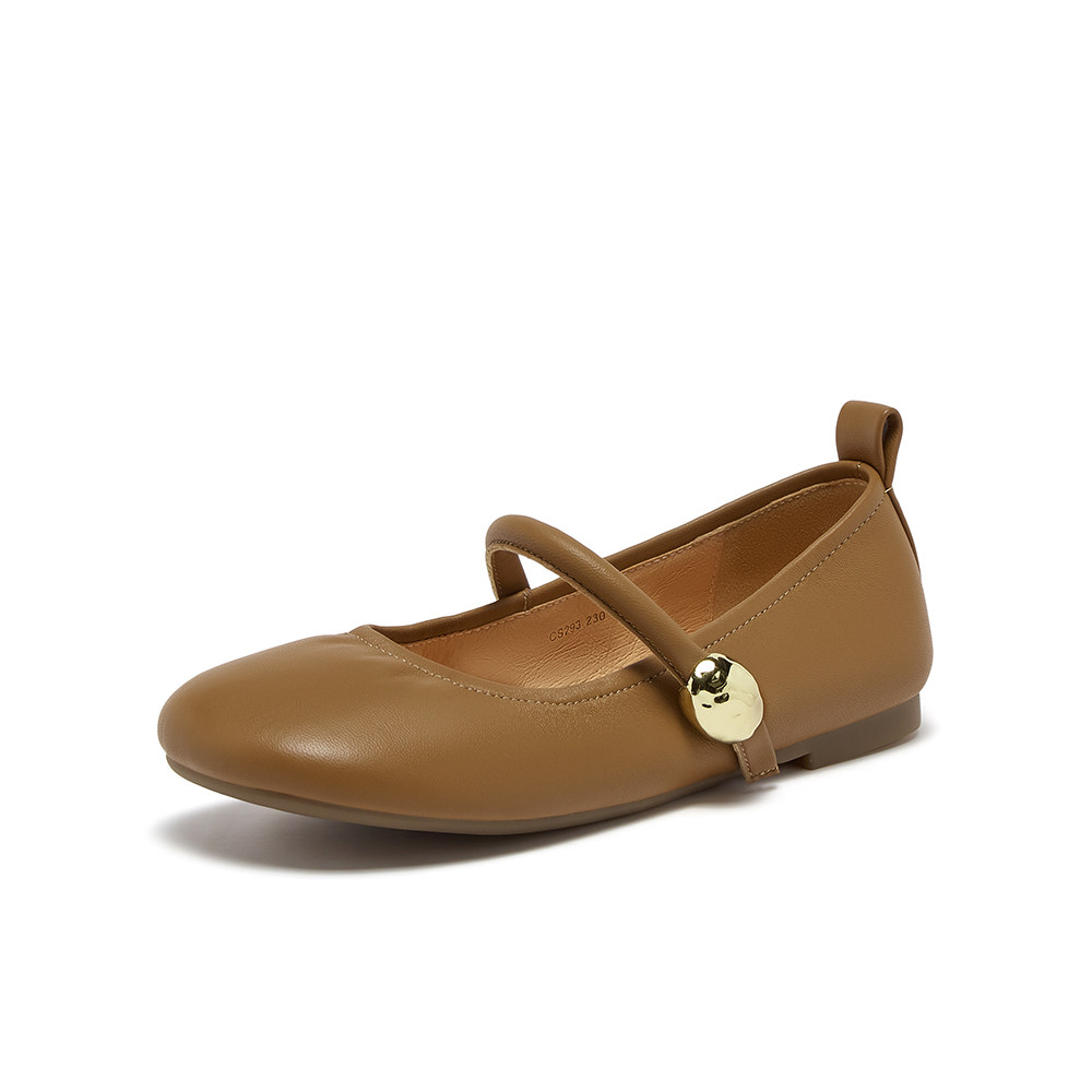 百思图2025秋季商场新款舒适羊皮玛丽珍鞋低跟女船鞋单鞋CS293CQ5 - 图2