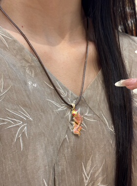 兮语「跃龙门」足银999.9珐琅彩锦鲤项链女纯银新中式国风礼物