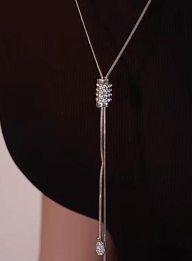 镶钻水晶毛衣链长款项链