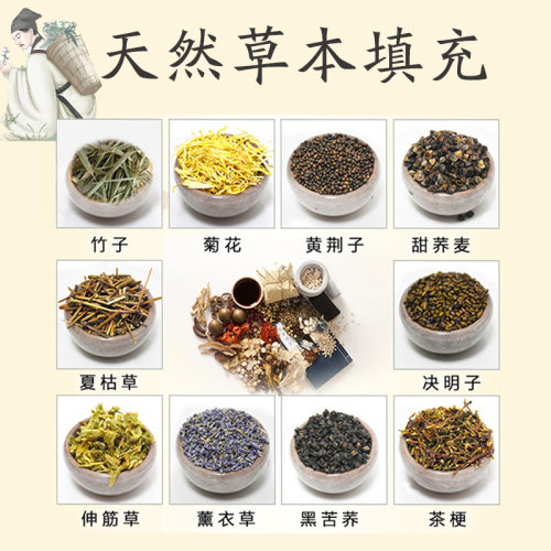 中式皇帝宫廷老式复古茶叶荞麦壳决明子仿古长方形单人颈椎枕头 - 图0