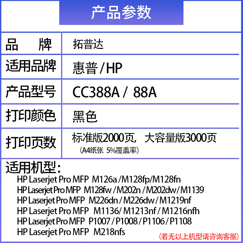 适用惠普m1136硒鼓HP LaserJet m1136mfp打印机388a易加粉88a墨盒-图0