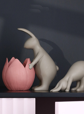 文艺风梦境树脂晚安之吻玩伴摆件