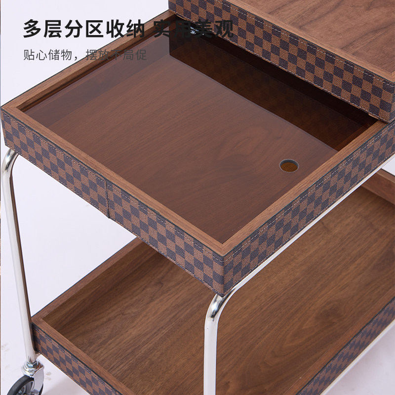 格菲莉中古风可移动小推车带轮创意沙发边几客厅家用复古收纳茶几,淘宝优惠券,粉丝福利购,淘宝优惠卷