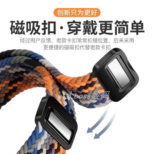 适用Amazfit华米跃我 Bip 6 尼龙磁吸手表带GTR4/GTS4/3mini配件2 - 图1
