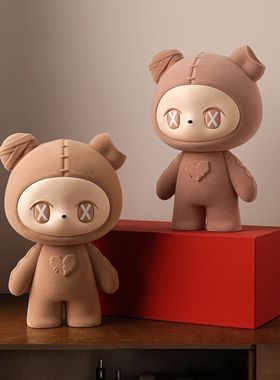 潮流补丁熊公仔摆件礼物
