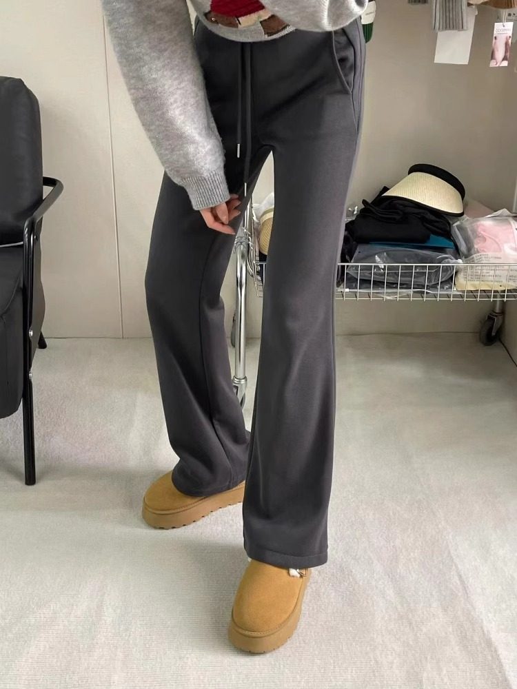 春秋新款梨形身材大码休闲微喇裤女运动卫裤遮胯弹力直筒喇叭裤子,淘宝优惠券,粉丝福利购,淘宝优惠卷