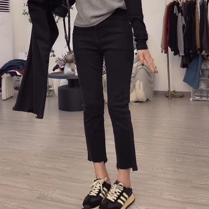 2025春季新款显瘦高腰大码牛仔裤女胖妹妹弹力九分小直筒烟管裤子,淘宝优惠券,粉丝福利购,淘宝优惠卷