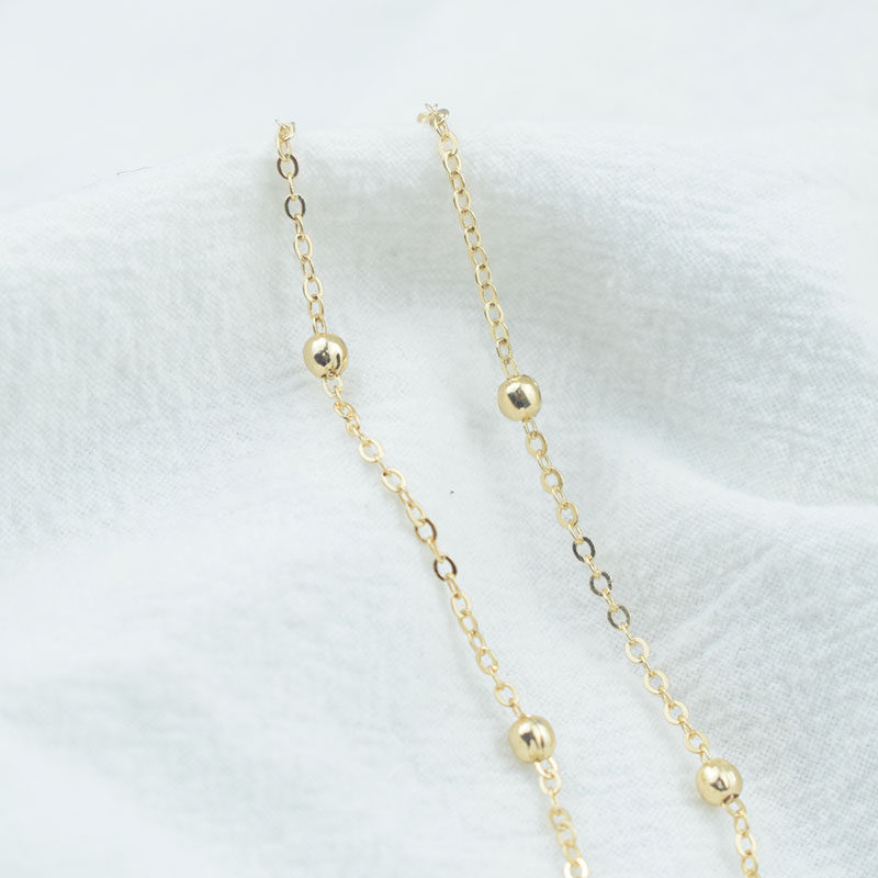 18k纯铜3.5mm扁O夹珠球链蛇骨链条手工diy古风发簪流苏发饰品配件,淘宝优惠券,粉丝福利购,淘宝优惠卷