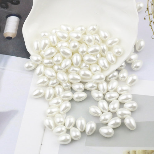 直孔贝壳珠白色水滴贝珠散珠吊坠diy手工发簪流苏手链项链配件 - 图3