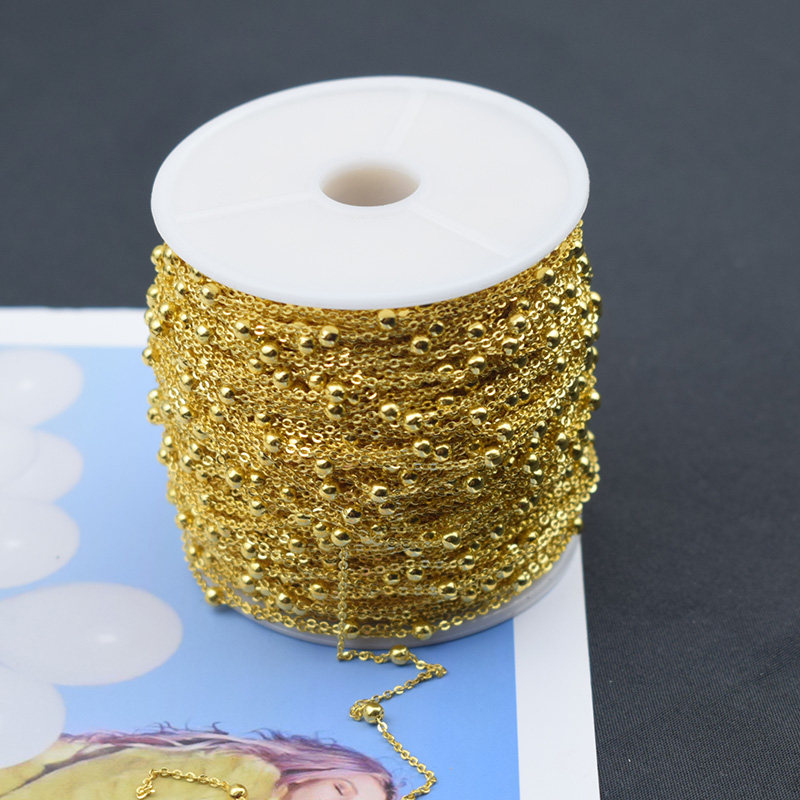 保色纯铜手工diy古风发簪发饰品材料配件 2mm扁O夹珠球链蛇骨链条,淘宝优惠券,粉丝福利购,淘宝优惠卷