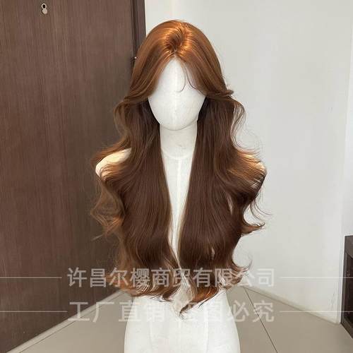 许昌尔樱商贸有限公司假发前额蕾丝长卷发假发女长发Lolita逼真头 - 图0
