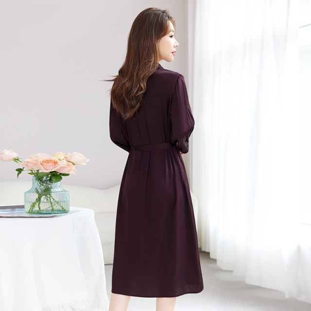 New Chinese style light national style burnt mulberry silk dress with loose temperament and niche design short skirt women M3113
