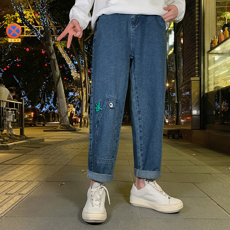 港风男宽松直筒ins网红慵懒牛仔裤 ccmkhf牛仔裤