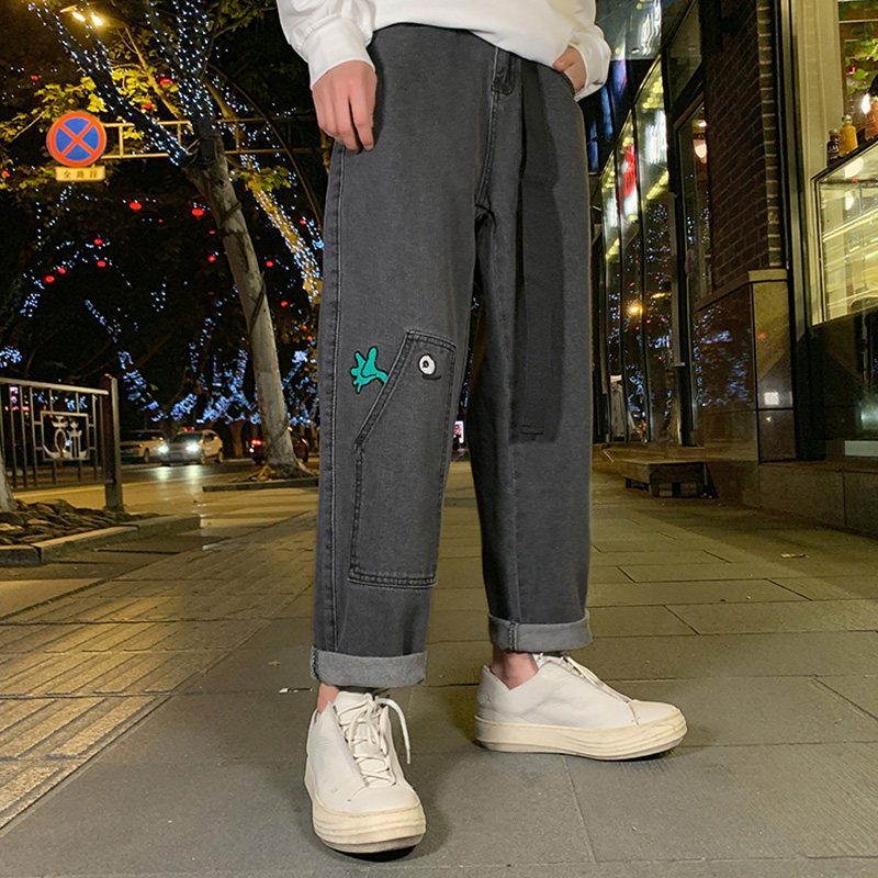 港风男宽松直筒ins网红慵懒牛仔裤 ccmkhf牛仔裤