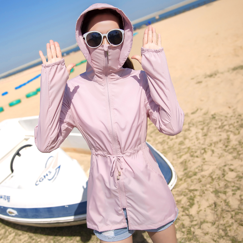 2021新款防晒衣女夏季韩版中长款百搭防晒服薄款外套女夏天防晒衫高清大图