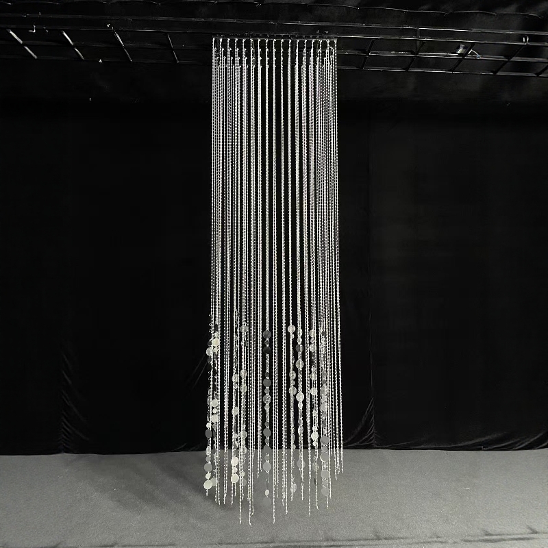 新款婚庆道具亚克力成品亮片挂件珠帘若汐韩式婚礼堂道具背景吊顶 - 图3