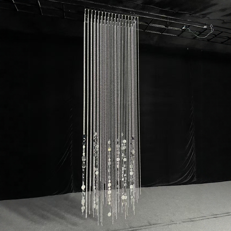 新款婚庆道具亚克力成品亮片挂件珠帘若汐韩式婚礼堂道具背景吊顶 - 图1